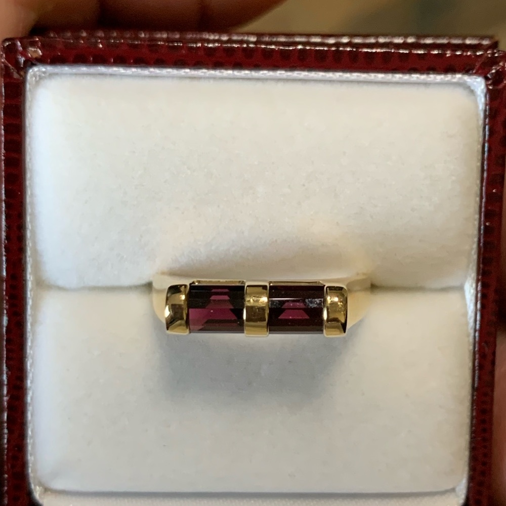NWOT 14KY Genuine Mozambique Garnet Barrel Ring - Picture 11 of 12